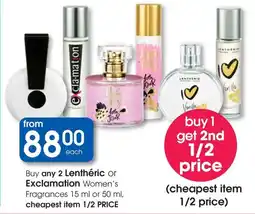 Clicks Lenthéric or Exclamation Women's Fragrances offer