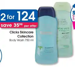 Clicks Clicks Skincare Collection Body Wash offer
