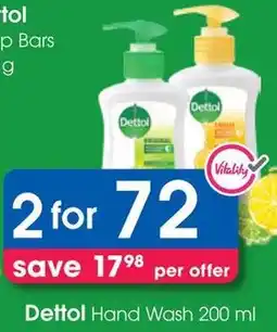 Clicks Dettol Hand Wash offer