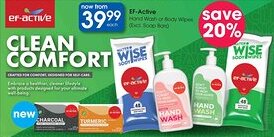 Clicks EF-Active Hand Wash or Body Wipes offer