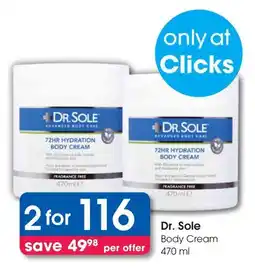 Clicks Dr. Sole Body Cream offer