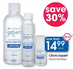 Clicks Clicks Expert Hand Sanitiser offer