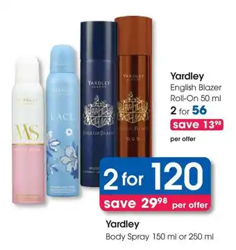 Clicks Yardley Body Spray offer