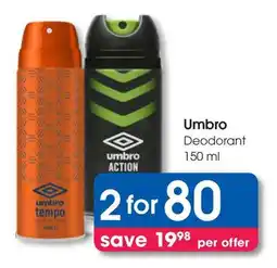 Clicks Umbro Deodorant offer