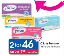 Clicks Clicks Femme Tampons offer