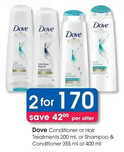 Clicks Dove Conditioner or Hair Treatments, or Shampoo & Conditioner offer