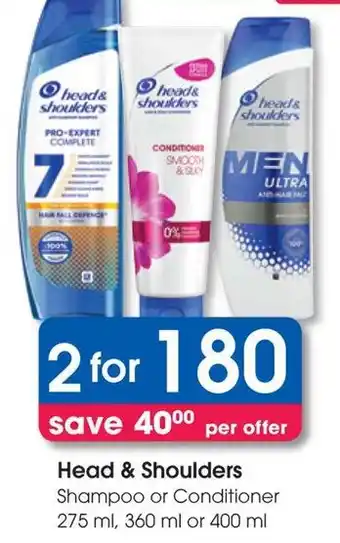 Clicks Head & Shoulders Shampoo or Conditioner offer