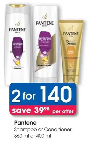 Clicks Pantene Shampoo or Conditioner offer