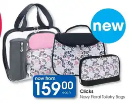 Clicks Clicks Navy Floral Toiletry Bags offer