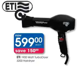 Clicks ETI 1900 Watt TurboDryer 3200 Hairdryer offer