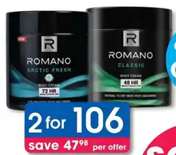 Clicks Romano Body Cream offer