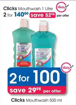 Clicks Clicks Mouthwash offer
