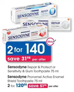 Clicks Sensodyne Repair & Protect or Sensitivity & Gum Toothpaste offer