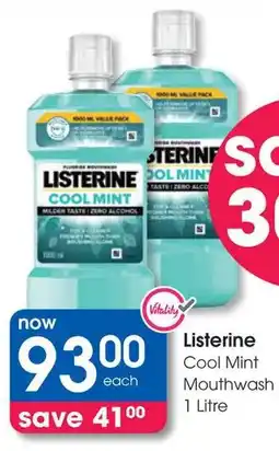 Clicks Listerine Cool Mint Mouthwash offer