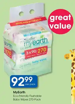 Clicks MyEarth Eco-Friendly Flushable Baby Wipes offer