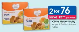 Clicks Clicks Made 4 Baby Apple & Butternut Rusks offer