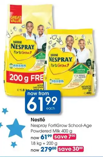 Clicks Nestlé Nespray FortiGrow School-Age Powdered Milk offer