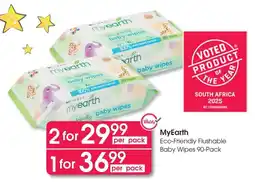Clicks MyEarth Eco-Friendly Flushable Baby Wipes offer