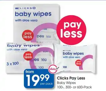 Clicks Clicks Pay Less Baby Wipes offer