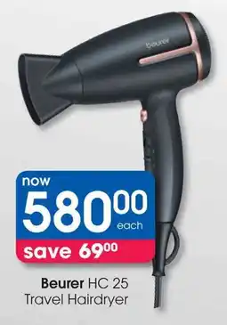 Clicks Beurer HC 25 Travel Hairdryer offer
