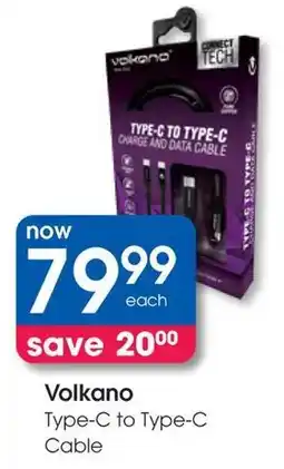 Clicks Volkano Type-C to Type-C Cable offer