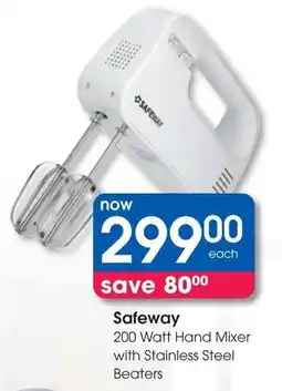 Clicks Safeway 200 Watt Hand Mixer with Stainless Steel Beaters offer