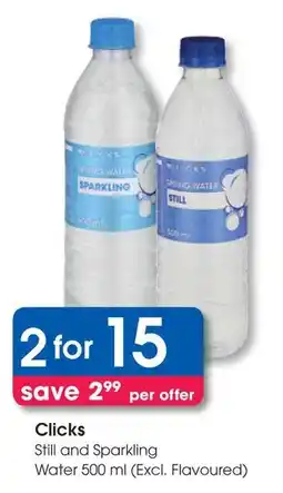Clicks Clicks Still and Sparkling Water offer