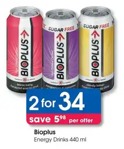 Clicks Bioplus Energy Drinks offer