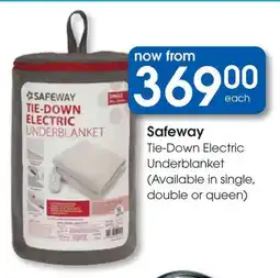 Clicks Safeway Tie-Down Electric Underblanket offer