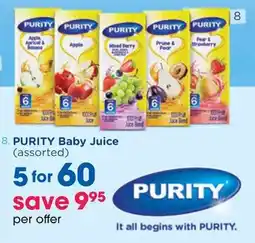 Clicks PURITY Baby Juice Assorted offer