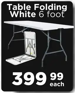 Check Star Table Folding White 6 foot offer
