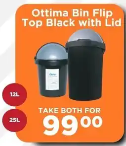 Check Star Ottima Bin Flip Top Black with Lid offer