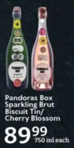 Oxford Freshmarket Pandoras Box Sparkling Brut Biscuit Tin/ Cherry Blossom offer