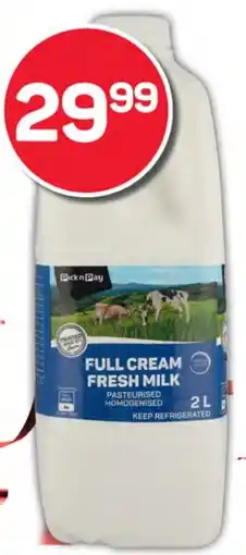 Pick n Pay Hypermarket PnP Full Cream or Low Fat Fresh Milk offer