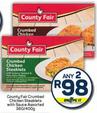 Pick n Pay Hypermarket County Fair Crumbed Chicken Steaklets with Sauce Assorted offer