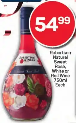 Pick n Pay Hypermarket Robertson Natural Sweet Rosé, White or Red Wine offer