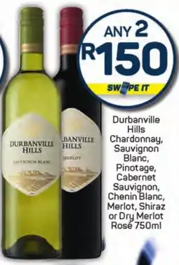 Pick n Pay Hypermarket Durbanville Hills Chardonnay, Sauvignon Blanc, Pinotage, Cabernet Sauvignon, Chenin Blanc, Merlot, Shiraz or Dry Merlot Rose offer
