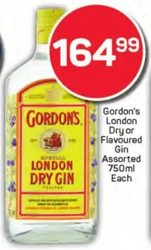Pick n Pay Hypermarket Gordon's London Dry or Flavoured Gin Assorted offer