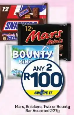 Pick n Pay Hypermarket Mars, Snickers, Twix or Bounty Bar Assorted offer