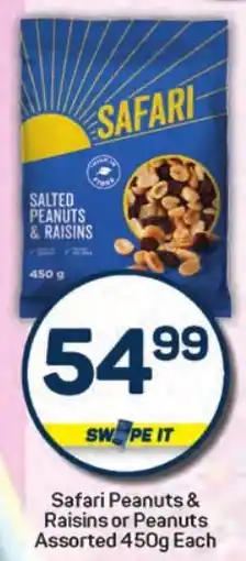 Pick n Pay Hypermarket Safari Peanuts & Raisins or Peanuts Assorted offer