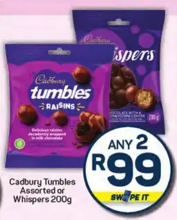 Pick n Pay Hypermarket Cadbury Tumbles Assorted or Whispers offer