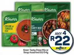 Pick n Pay Hypermarket Knorr Tasty Stew Mix or Soup Assorted offer