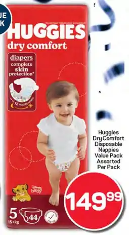Pick n Pay Hypermarket Huggies Dry Comfort Disposable Nappies Value Pack Assorted Per Pack offer