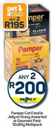 Pick n Pay Hypermarket Pamper Cat Food in Jelly or Gravy Assorted or Gourmet Paté Multipack offer