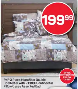 Pick n Pay Hypermarket PnP Microfiber Double Comforter with FREE Continental Pillow Cases Assorted offer