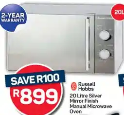 Pick n Pay Hypermarket Russell Hobbs Silver Mirror Finish Manual Microwave Oven offer