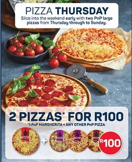 Pick n Pay Hypermarket 2 Pizzas for R100 offer