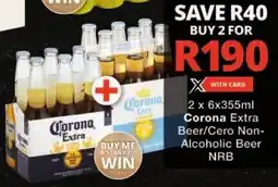 Checkers Corona Extra Beer/ Cero Non-Alcoholic Beer NRB offer