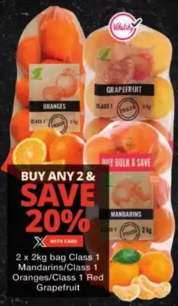 Checkers Class 1 Mandarins/ Class 1 Oranges/ Class 1 Red Grapefruit offer