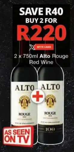 Checkers Alto Rouge Red Wine offer